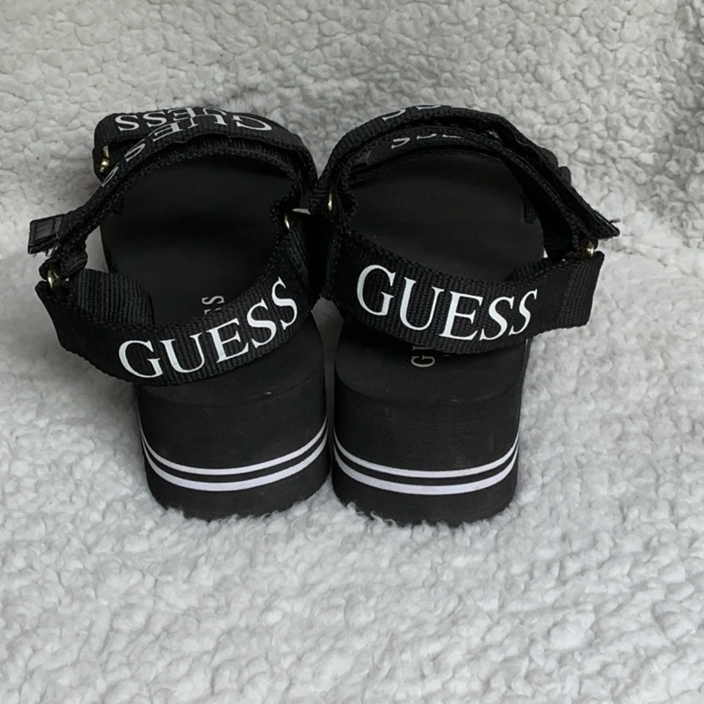 Guess Black Platform Sandals Size 7 - Picture 5 of 7